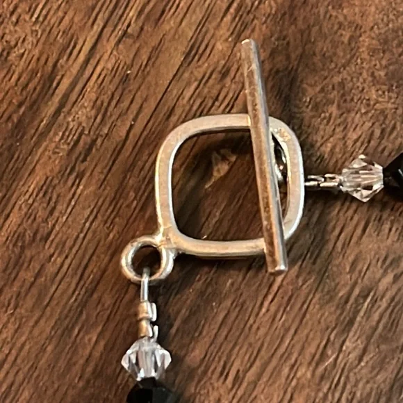 Artisan Sterling Silver Swarovski Crystal & Art Glass Toggle Bracelet NEW - Picture 5 of 6